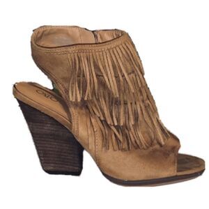 Cato fringe open toe bootie size 10
